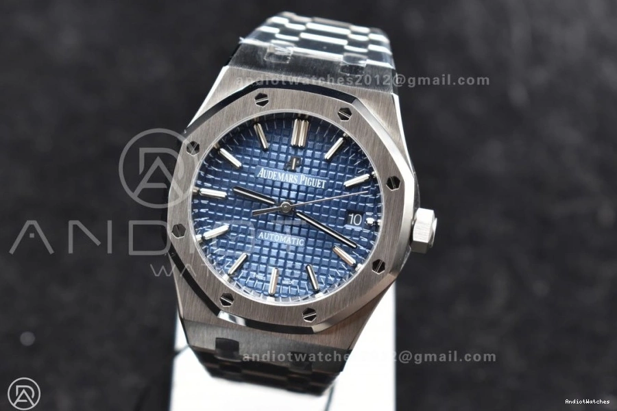 Clone SA3120 SS Edition 15450 37mm Bracelet Super Oak ZF Textured BestValue Blue Royal 1:1 Best Dial on 1029 SS 0817